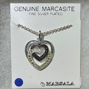 Silver Plated Heart Pendant Necklace